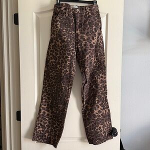 Abercrombie & Fitch Leopard Mid Rise 
Slouchy Jeans